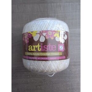 Artiste Crochet Thread #5 Eggnog #12 100% Acrylic 370 Yds Cream Ivory White New